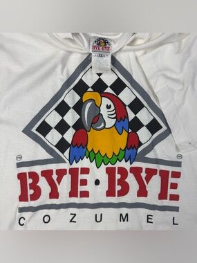 Vintage Parrot T-Shirt XL Bye Bye Cozumel Mexico 1990s Animal Graphic Tee Beach